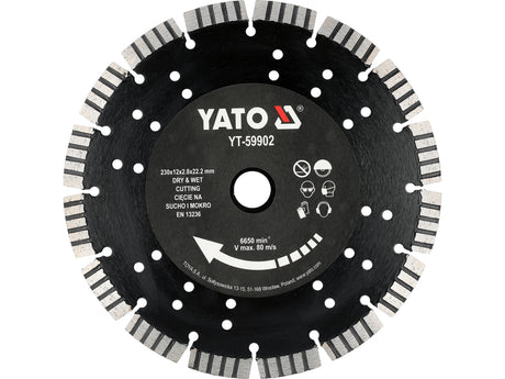 DIAMOND BLADE FOR CUTTING REINFORCED CONCRETE 230X12X22.23MM (YT-59902)