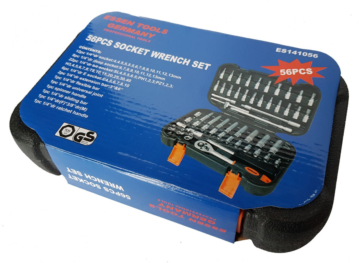 SOCKET AND RATCHET SET | 6.3 MM (1/4") | 56 PCS. (ES141056)