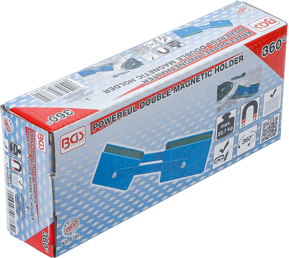 POWERFUL DOUBLE MAGNETIC HOLDER | ADJUSTABLE ANGLE | 22,7 KG (6784)