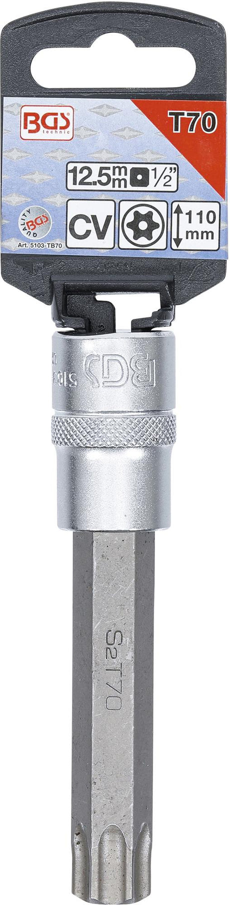 BIT SOCKET | LENGTH 110 MM | 12.5 MM (1/2") DRIVE | T-STAR TAMPERPROOF (FOR TORX) T70 (5103-TB70)