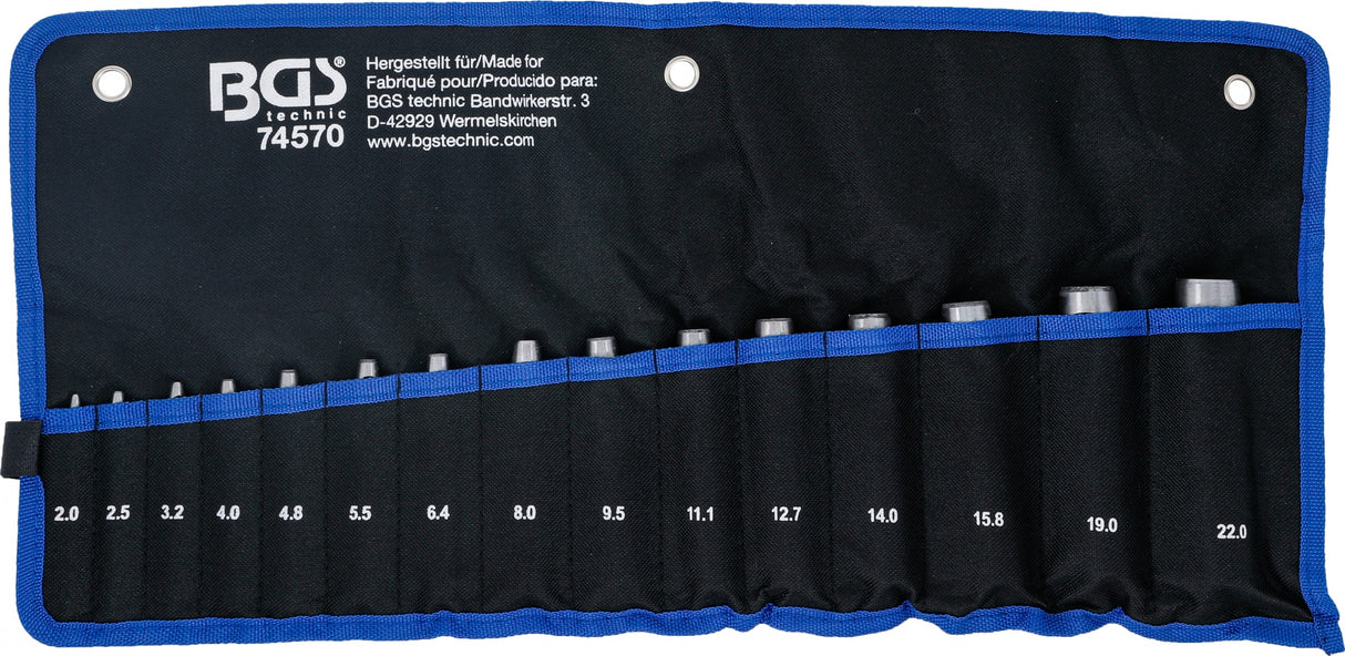HOLE PUNCHES SET | 2 - 22 MM | 15 PCS. (74570)