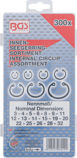 INTERNAL CIRCLIP ASSORTMENT | Ø 3 - 32 MM | 300 PCS. (8049)