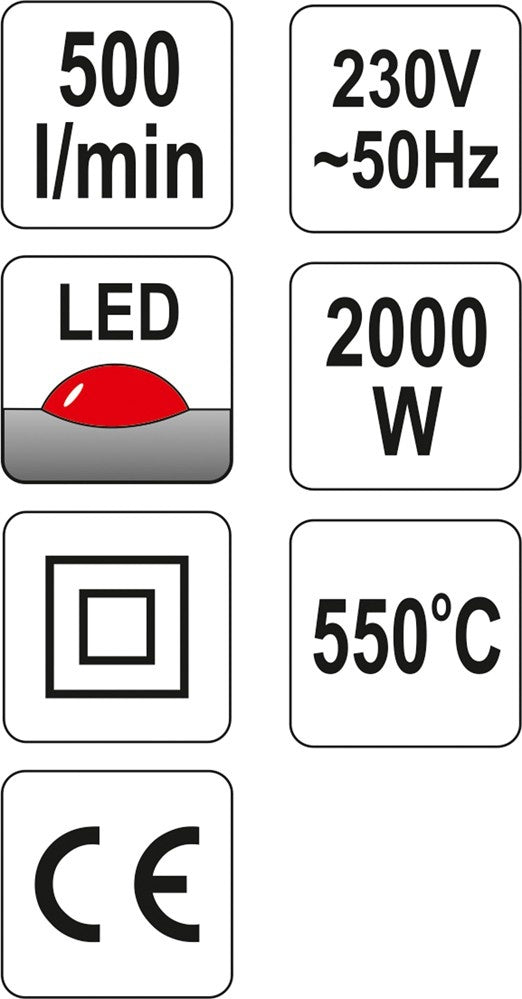 HOT AIR GUN 2000W W. ACCESSORIES LED (YT-82292)