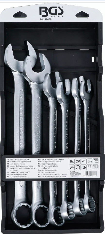 COMBINATION SPANNER SET | EXTRA LONG | 34 - 50 MM | 6 PCS. (32400)
