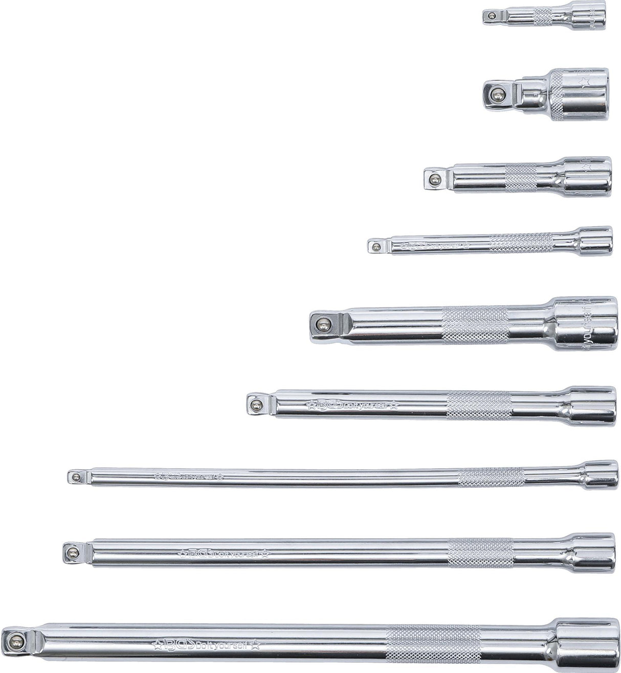 "WOBBLE" EXTENSION BAR SET | 6.3 MM (1/4") / 10 MM (3/8") / 12.5 MM (1/2") | 9 PCS. (6113)