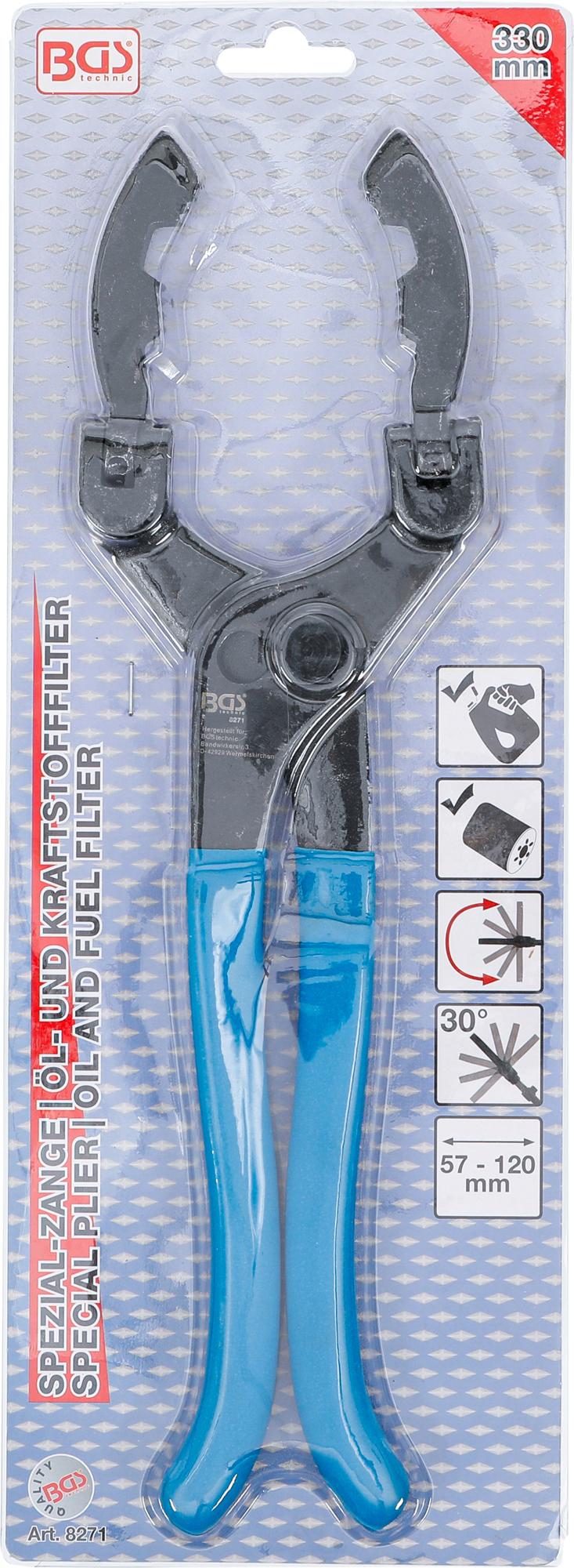 SPECIAL OIL AND FUEL FILTER PLIERS WITH SWIVEL JAWS (8271)