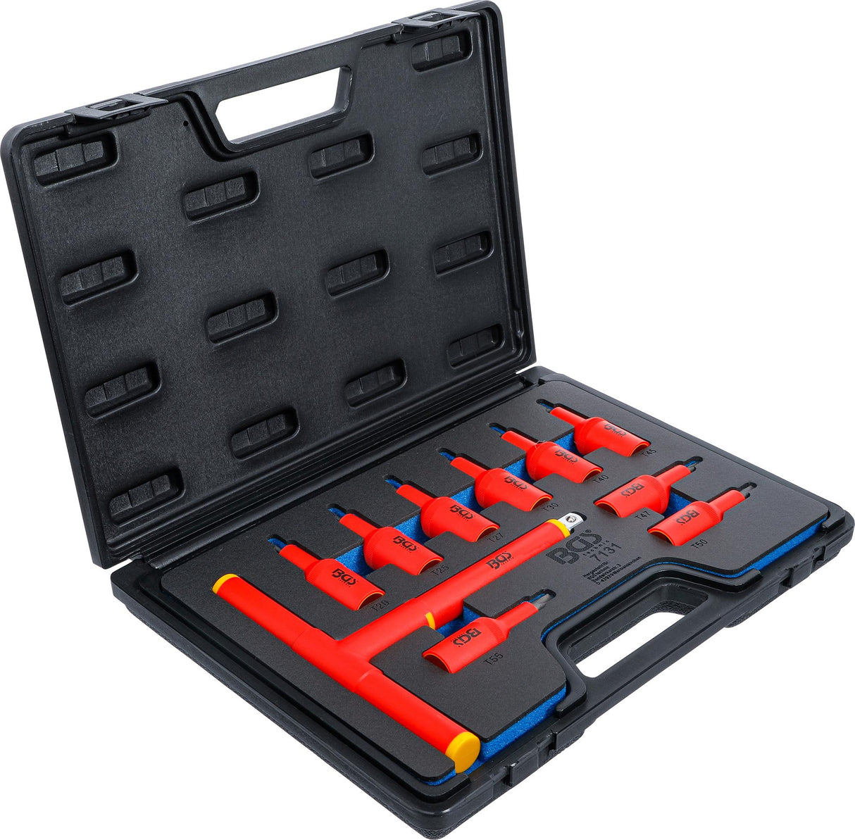 VDE BIT SOCKET SET | 12.5 MM (1/2") DRIVE | T-STAR (FOR TORX) T20 - T55 | 10 PCS. (7131)