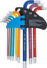 L-TYPE WRENCH SET | MULTICOLOUR | T-STAR TAMPERPROOF (FOR TORX) T10 - T50 | 9 PCS. (74461B)