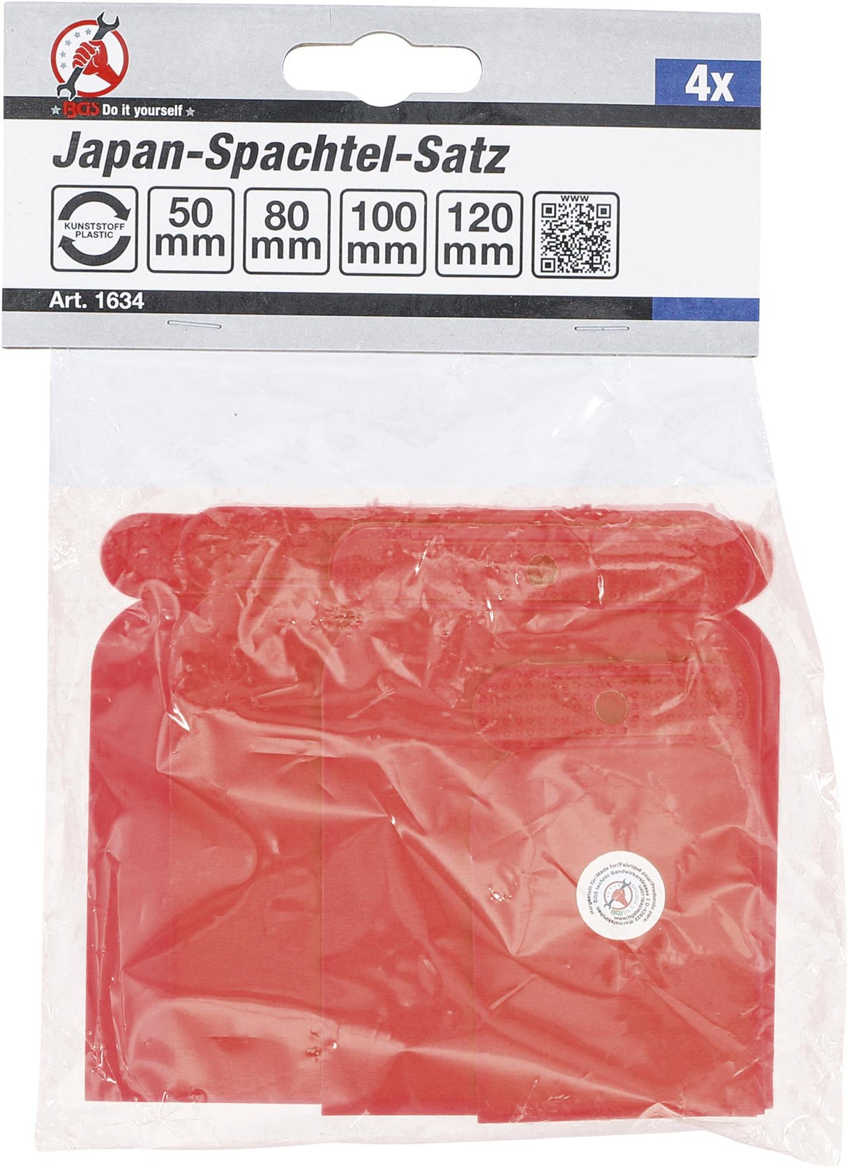 JAPAN SCRAPER SET | PLASTIC | 50 / 80 / 100 / 120 MM | 4 PCS. (1634)