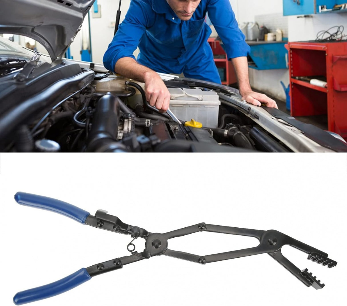 HOSE CLAMP PLIERS FOR VARIOUS TYPES | DOUBLE JOINT / BENT | 0 - 50 MM | 430 MM (SK2517)