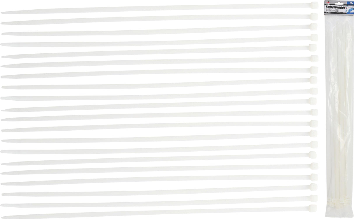 CABLE TIE ASSORTMENT | WHITE | 8.0 X 600 MM | 20 PCS. (80776)