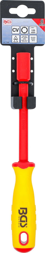 VDE SOCKET SCREWDRIVER | HEXAGON | 8 MM | BLADE LENGTH 125 MM (71088)