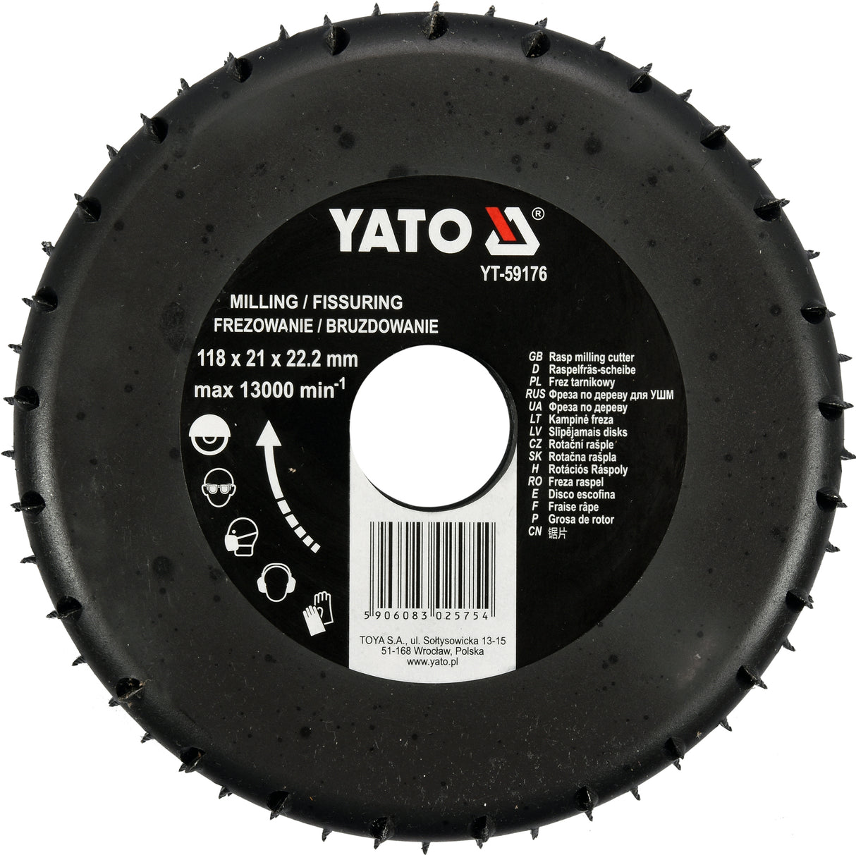 RASP MILLING CUTTER 118MM (YT-59176)