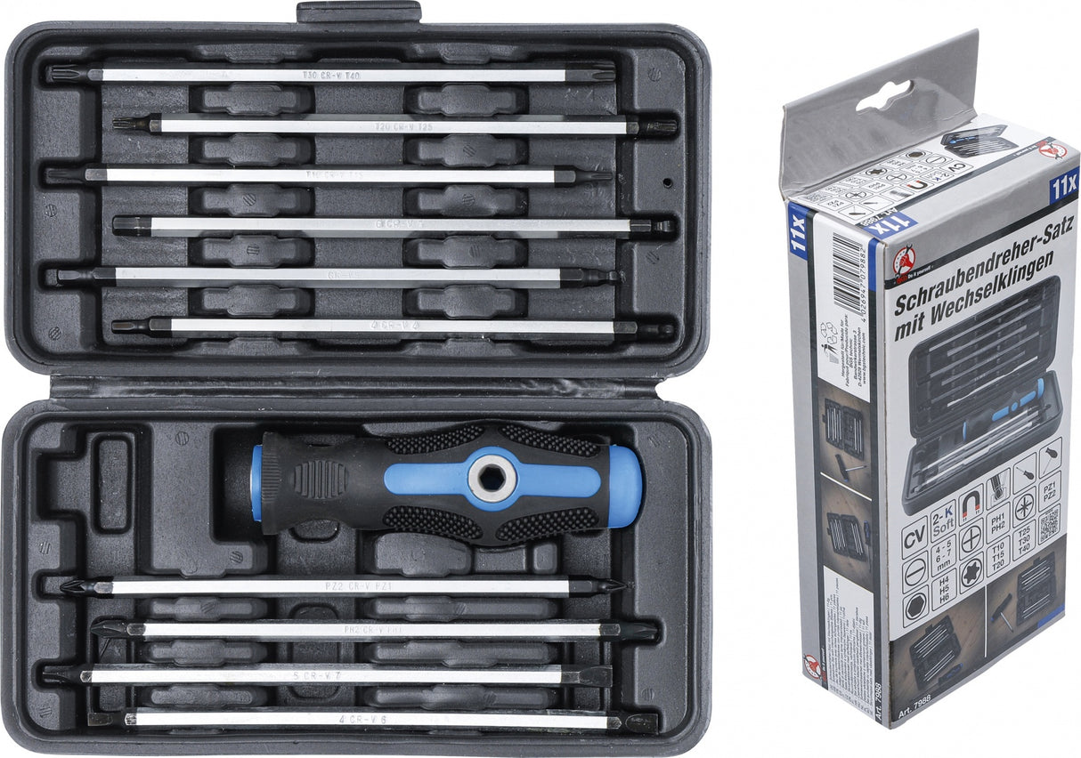 SCREWDRIVER SET WITH INTERCHANGEABLE BLADES | 11 PCS. (7988)