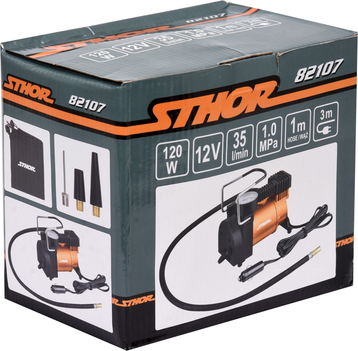 CAR AIR COMPRESSOR 12V 120W 35LPM (82107)