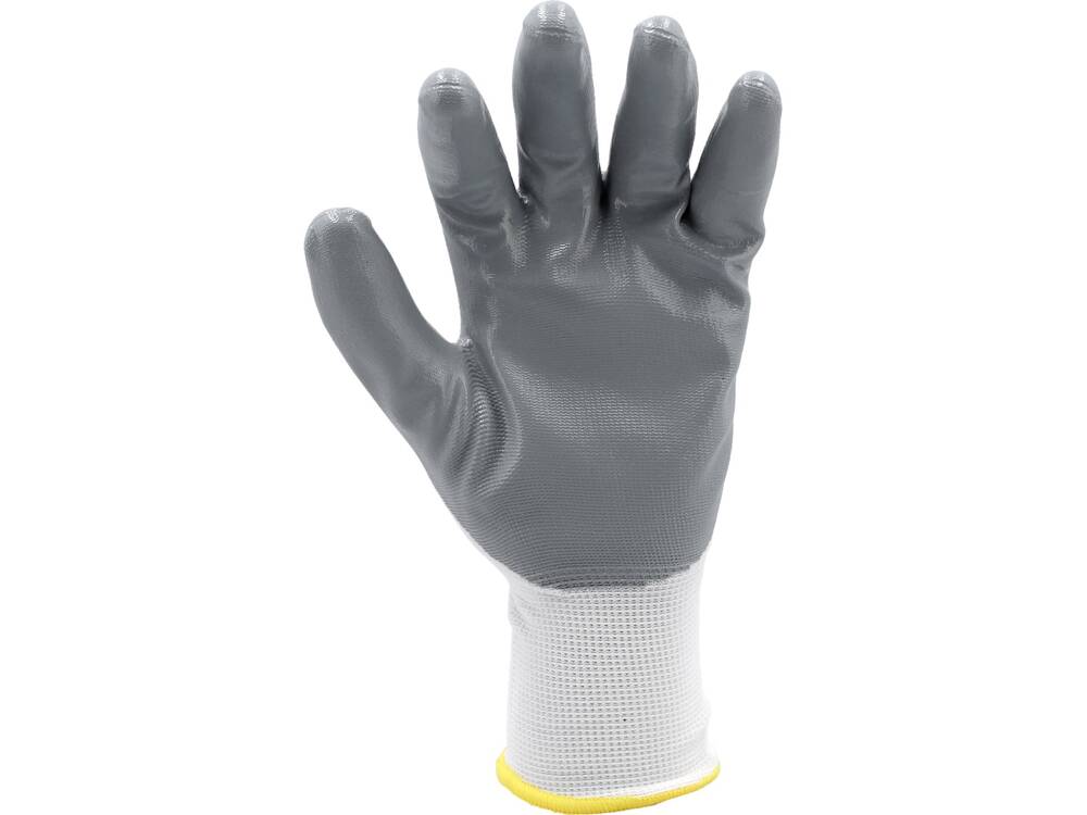 WORKING GLOVES NYLON/NITR. WHITE S. 10 (YT-7474)