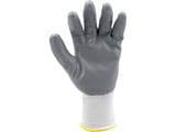 WORKING GLOVES NYLON/NITR. WHITE S. 10 (YT-7474)