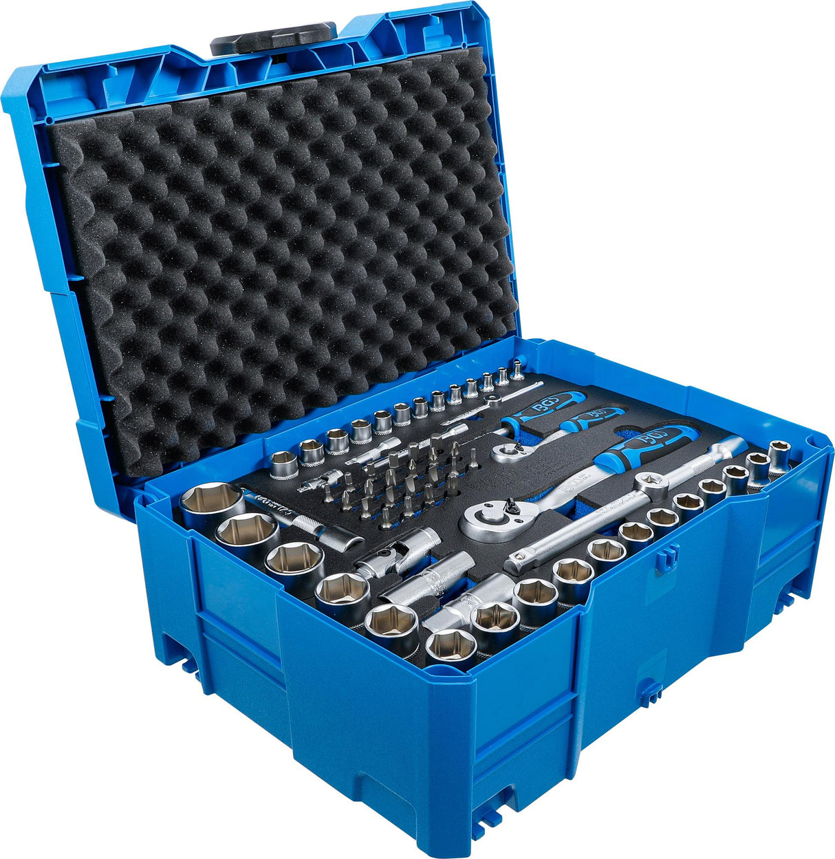 SOCKET, HAMMER, PLIERS, SCREWDRIVER SET | 6.3 MM (1/4") / 12.5 MM (1/2") | BGS SYSTAINER® | 77 PCS. (3357)