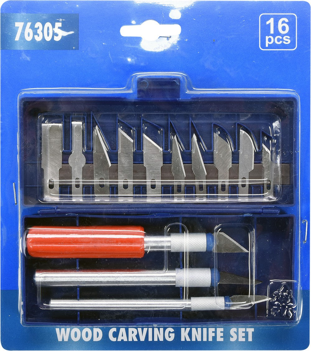 WOOD CARVING KNIFE SET 16PCS (76305)