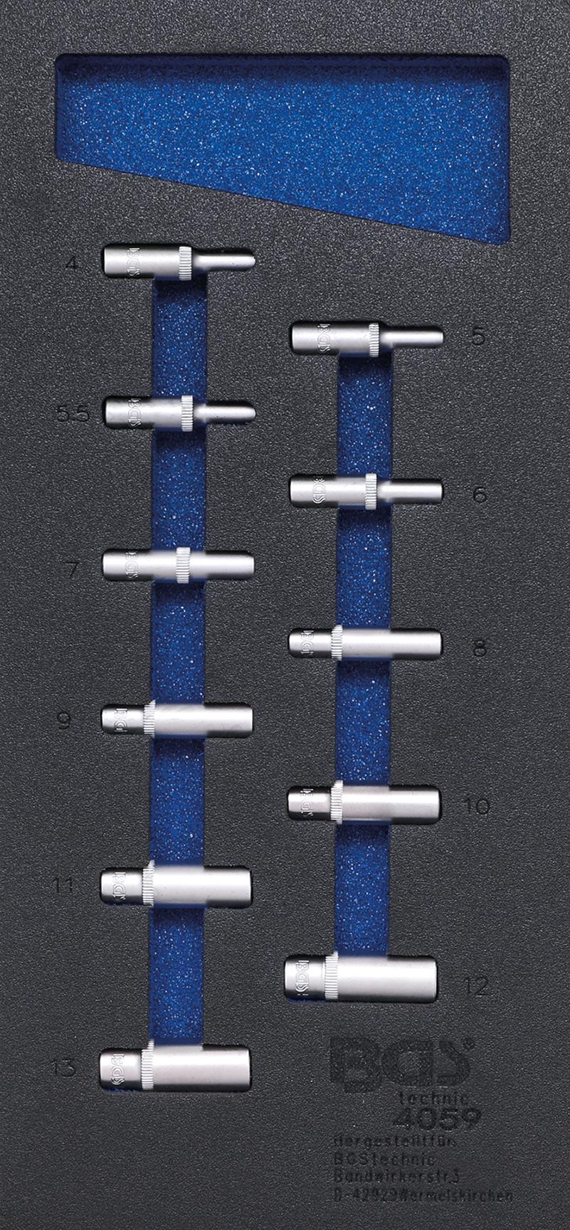 TOOL TRAY 1/3: SOCKETS, HEXAGON | 6.3 MM (1/4") | 4 - 13 MM | DEEP | 11 PCS. (4059)