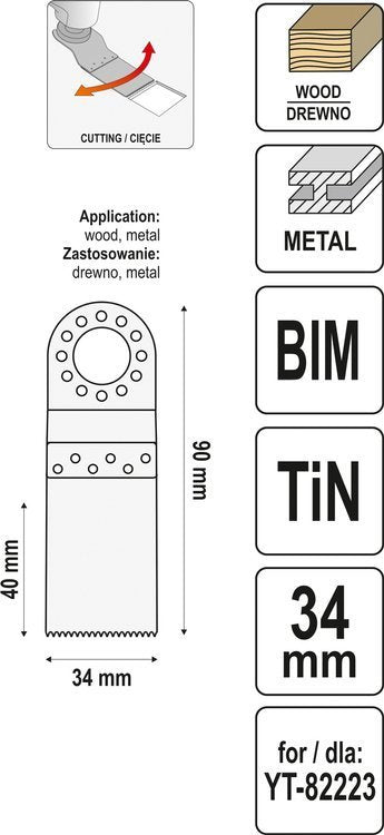 BLADE BIM-TIN L: 90MM W: 34MM (YT-34702)