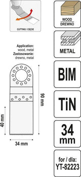 BLADE BIM-TIN L: 90MM W: 34MM (YT-34702)