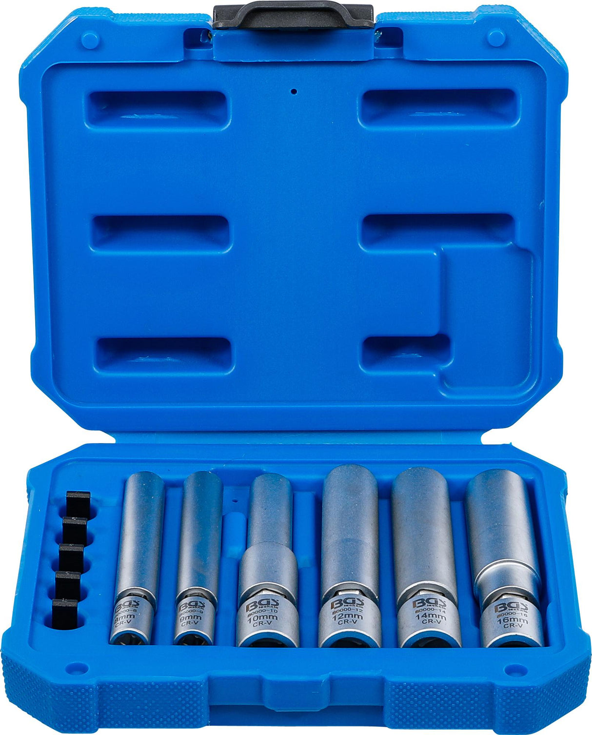 SWIVEL GLOW & SPARK PLUG SOCKET SET | 6.3 MM (1/4") / 10 MM (3/8") | 8 - 9 - 10 - 12 - 14 - 16 MM | 11 PCS. (80000)