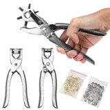 HOLE PUNCH AND RIVETING PLIERS SET WITH RIVETS 128 PCS. (SK1732)