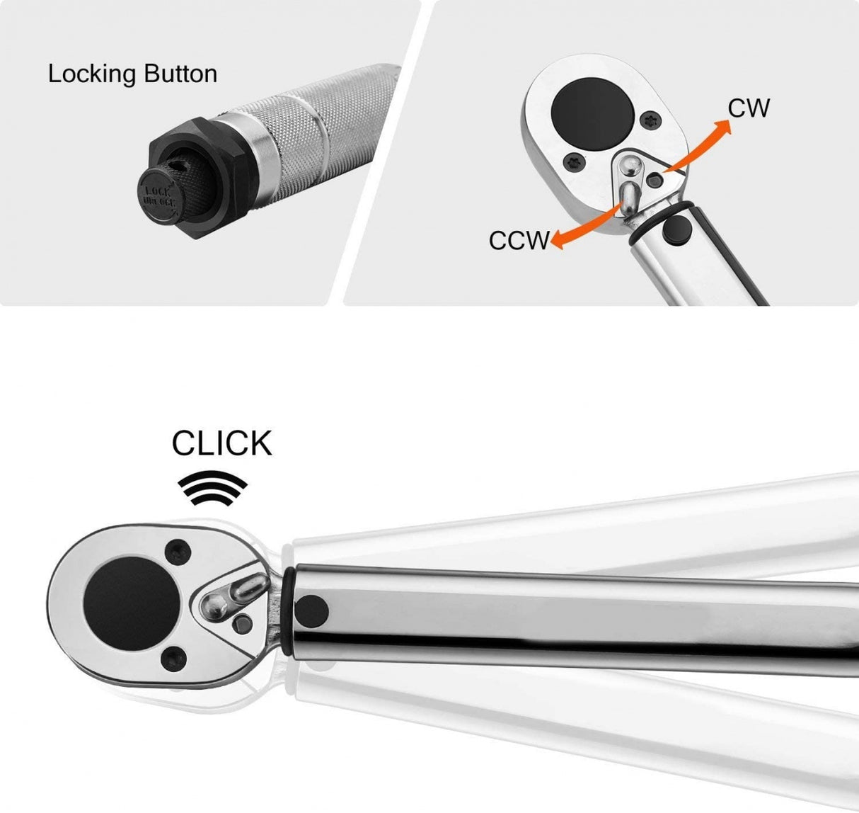 TORQUE WRENCH | EXTENSION BAR + 3 SOCKETS | 12.5 MM (1/2") | 28 - 210 NM (TW12)