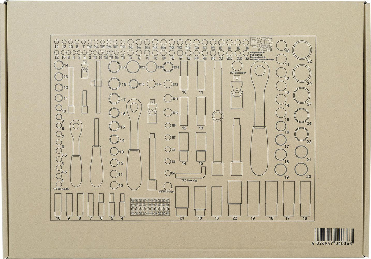TOOL TRAY 3/3: SOCKET SET | 192 PCS. (4036)