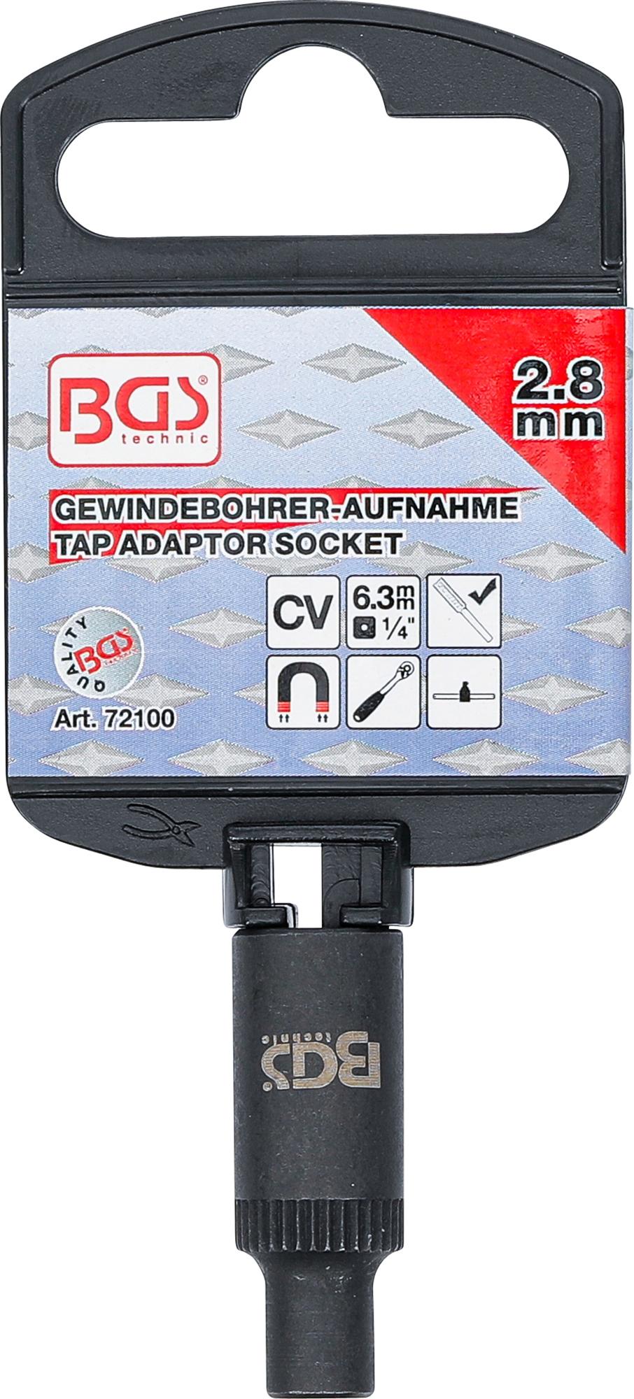 TAP ADAPTOR SOCKET | 6.3 MM (1/4") DRIVE | 2.8 MM (72100B)