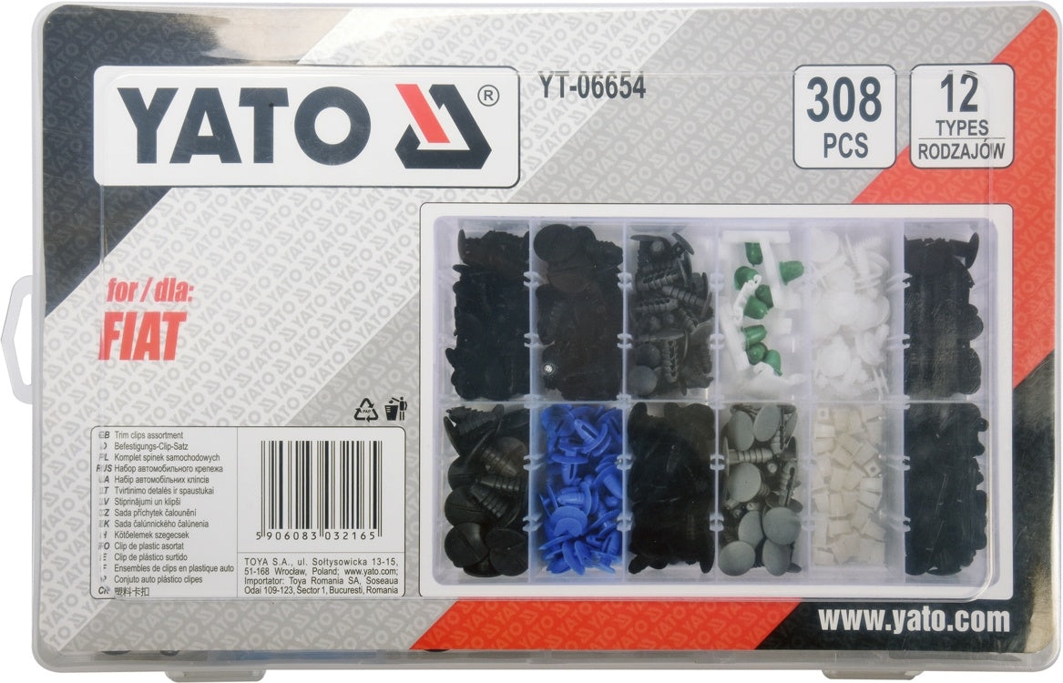 TRIM CLIPS ASSORTMENT FIAT 308 PCS (YT-06654)