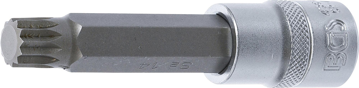 BIT SOCKET | LENGTH 100 MM | 12.5 MM (1/2") DRIVE | SPLINE (FOR XZN) | M14 (4364)
