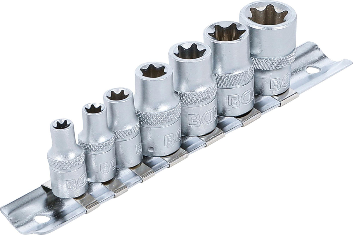 SOCKET SET, E-TYPE | 6.3 MM (1/4") / 10 MM (3/8") DRIVE | E6 - E16 | 7 PCS. (2027)