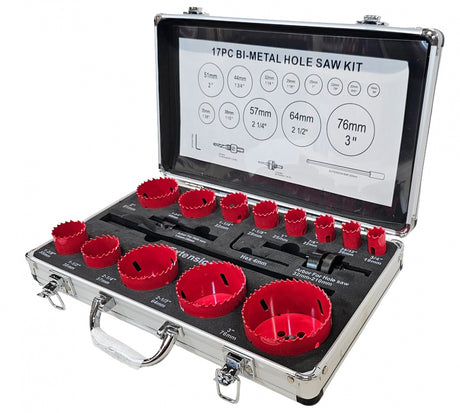 BI-METAL HOLE SAW SET | HSS | 19-76 MM | 17 PCS. (3381E)