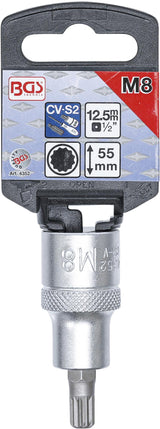 BIT SOCKET | 12.5 MM (1/2") DRIVE | SPLINE (FOR XZN) M8 (4352)