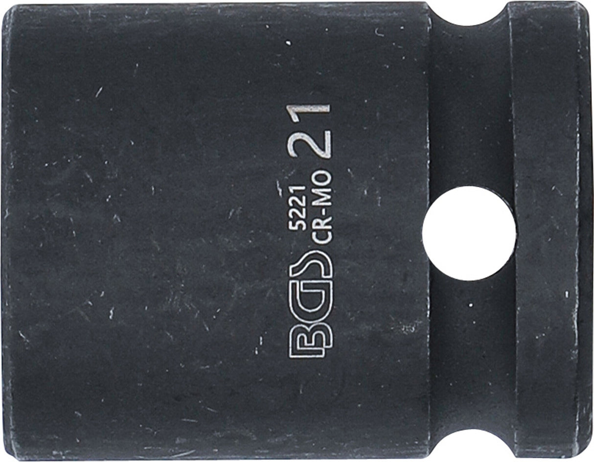 IMPACT SOCKET, HEXAGON | 12.5 MM (1/2") DRIVE | 21 MM (5221)