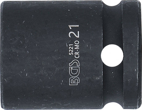 IMPACT SOCKET, HEXAGON | 12.5 MM (1/2") DRIVE | 21 MM (5221)