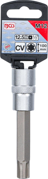 BIT SOCKET | LENGTH 100 MM | 12.5 MM (1/2") DRIVE | SPLINE (FOR RIBE) | M12 (4166)