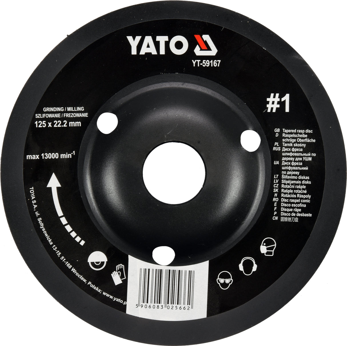 TAPERED RASP DISC 125MM NO1 (YT-59167)