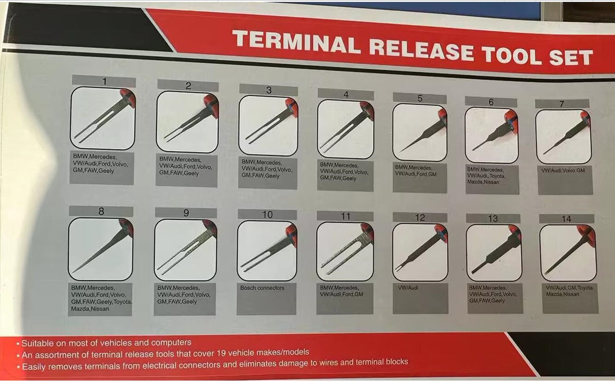WIRE / WIRING HARNESS TOOL SET | UNIVERSAL | 14 PCS. (TR14S)