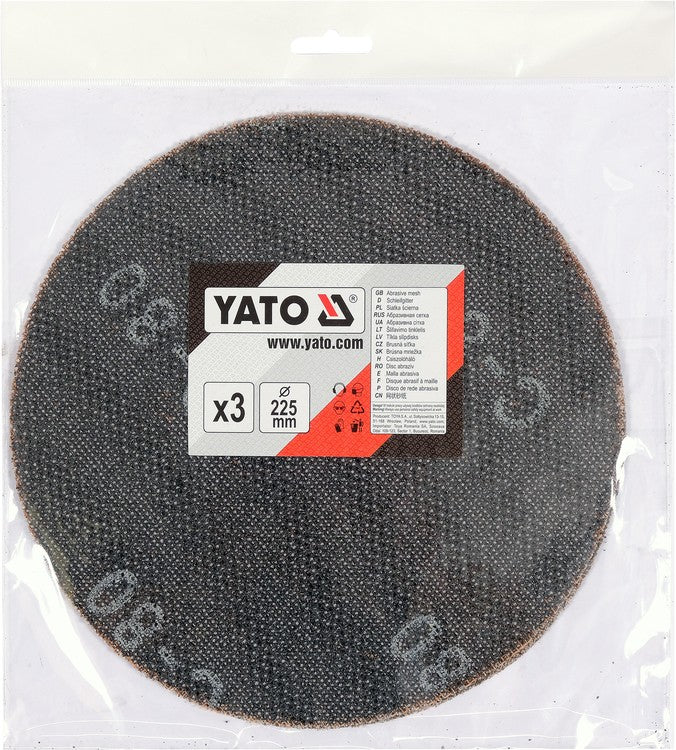ABRASIVE DISC 225MM 3PCS P80 (YT-845813)