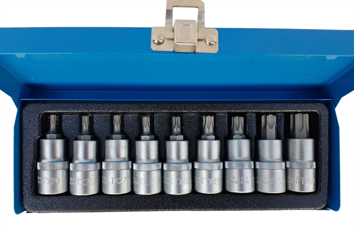 PRESSED BIT SET | 12.5 MM (1/2") | T-STAR (TORX) T20 - T60 | 9 PCS. (KR122009B)