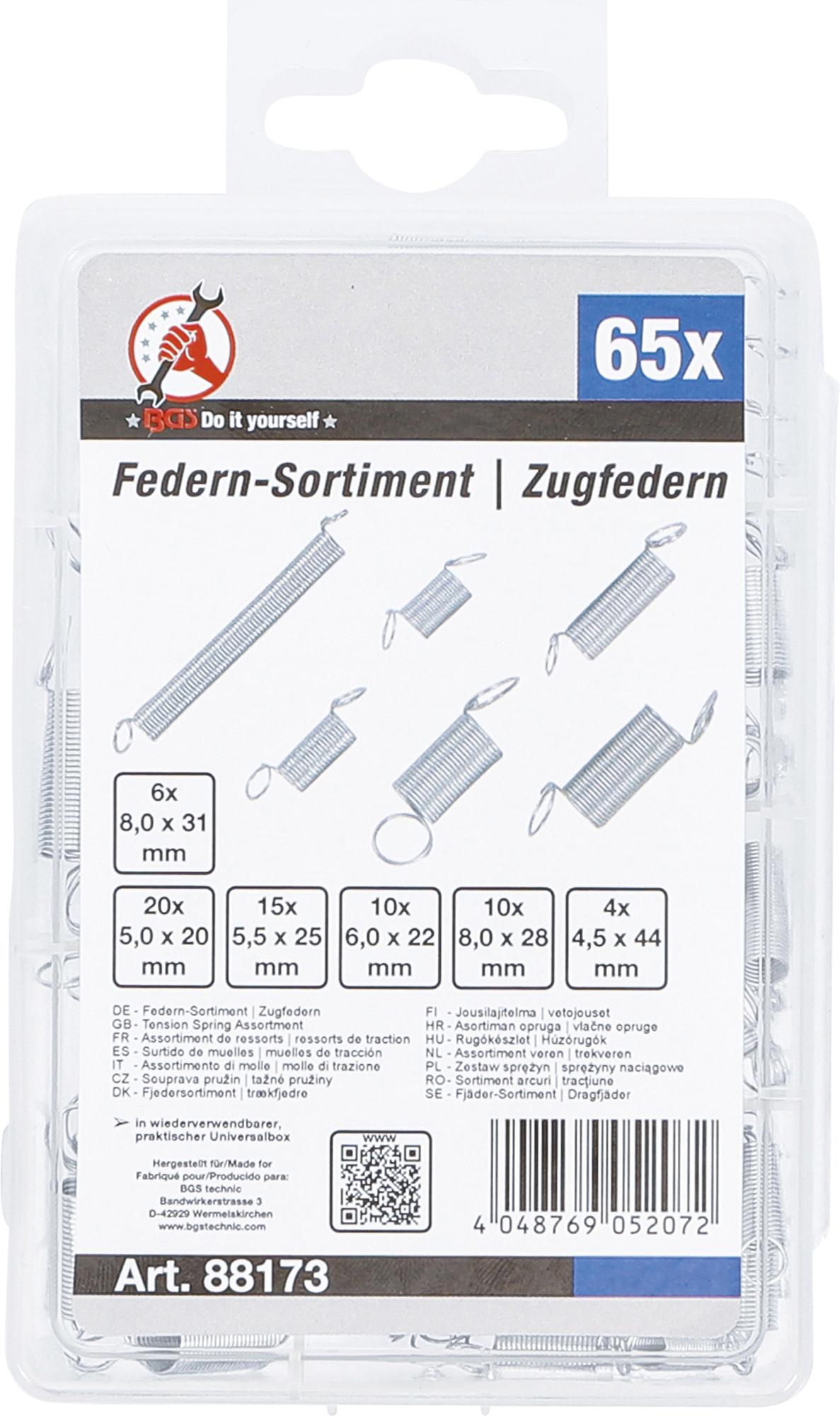 TENSION SPRING ASSORTMENT | 65 PCS. (88173)