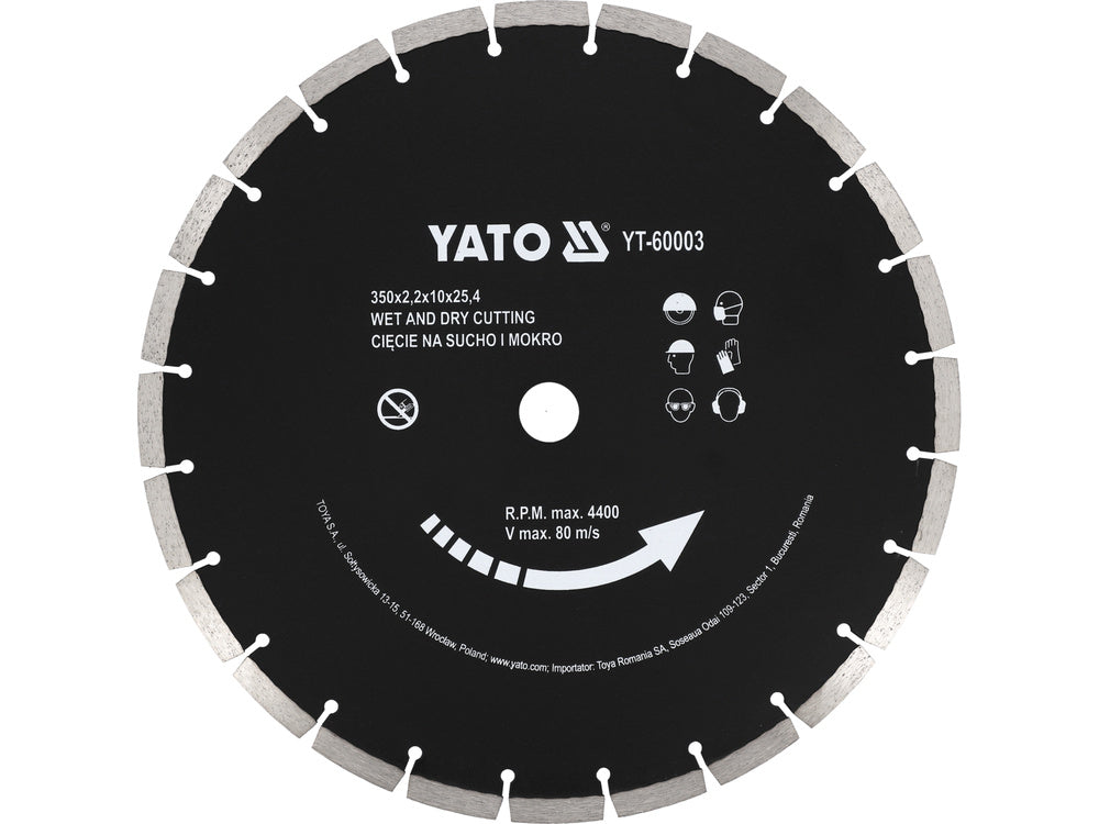 DIAMOND BLADE FOR CONCRETE 350X25,4MM (YT-60003)