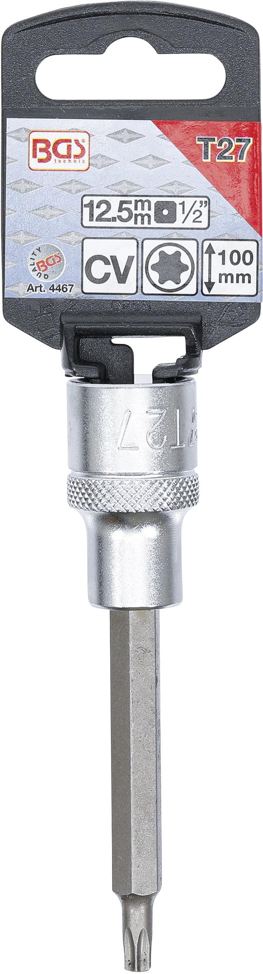 BIT SOCKET | LENGTH 100 MM | 12.5 MM (1/2") DRIVE | T-STAR (FOR TORX) T27 (4467)