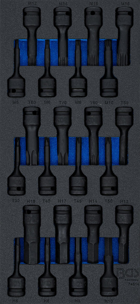 TOOL TRAY 1/3: IMPACT BIT SOCKET SET | 12.5 MM (1/2") | 24 PCS. (74514)
