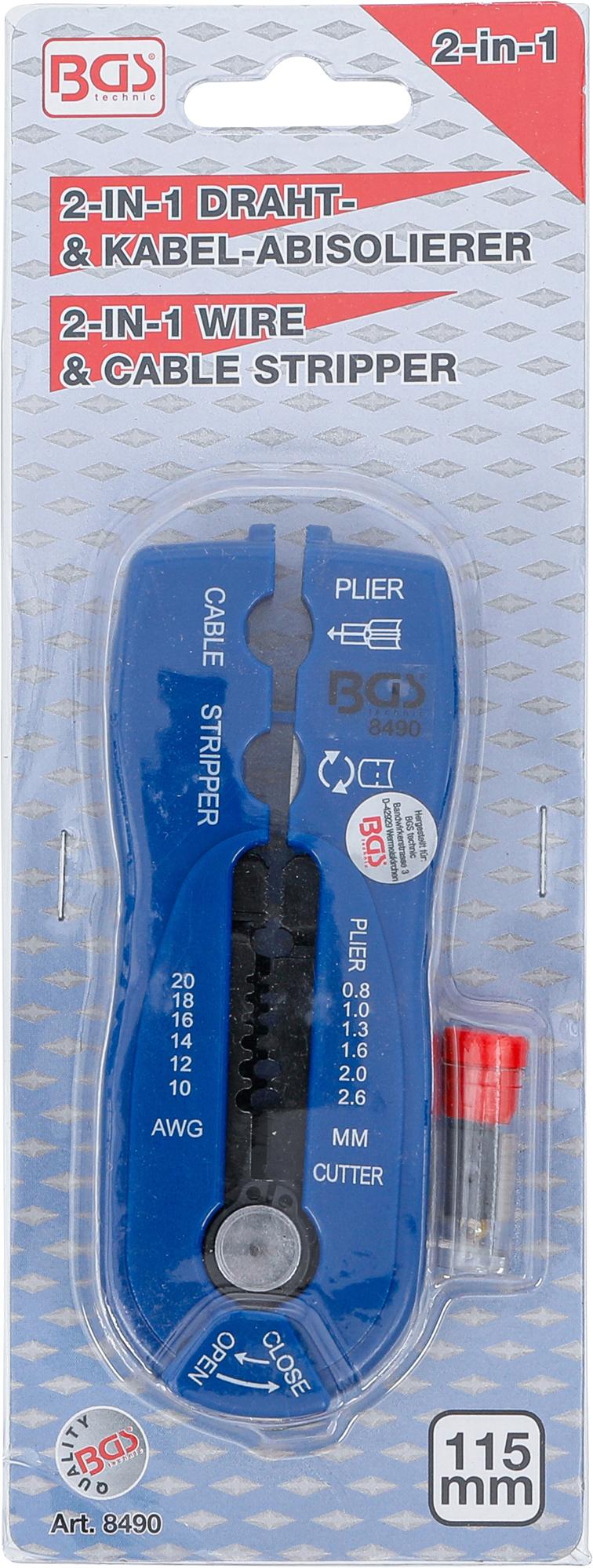 WIRE & CABLE STRIPPER "2-IN-1" | 0.8 - 2.6 MM (8490)