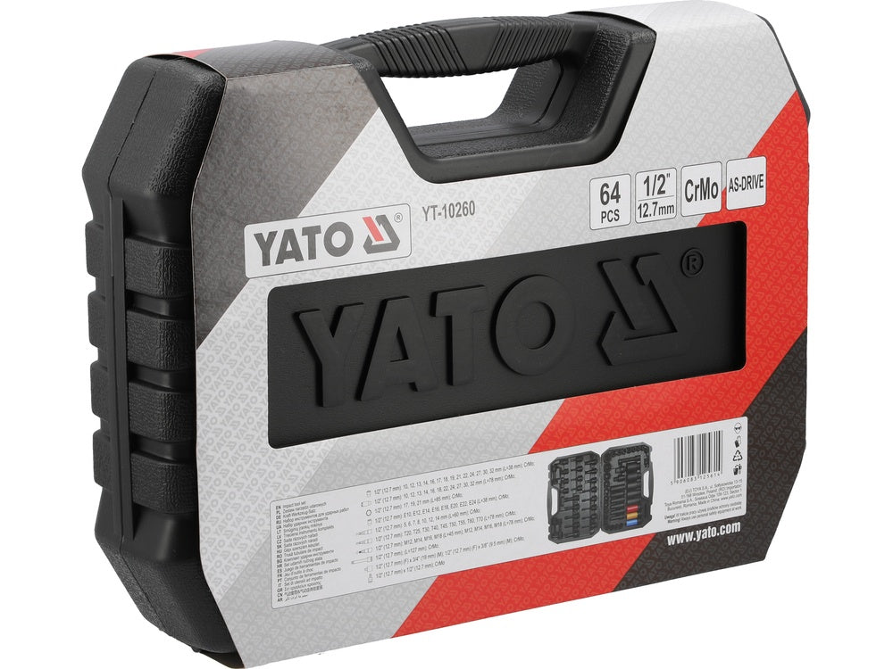 IMPACT SOCKET AND BIT SET | 1/2" | WITH ADAPTORS | 64 PCS | 10 - 32 MM (YT-10260)
