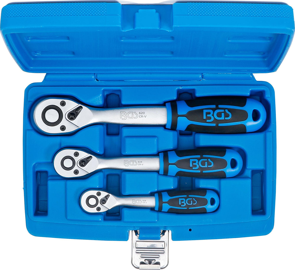 REVERSIBLE RATCHET SET | FINE TOOTH | 6.3 MM (1/4") - 10 MM (3/8") - 12.5 MM (1/2") | 3 PCS. (621)